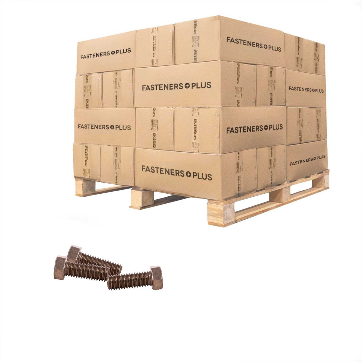 Conquest 7/16" x 1-1/4" A307 Grade A Fully Threaded Hex Bolt - Plain - Pallet of 21,600