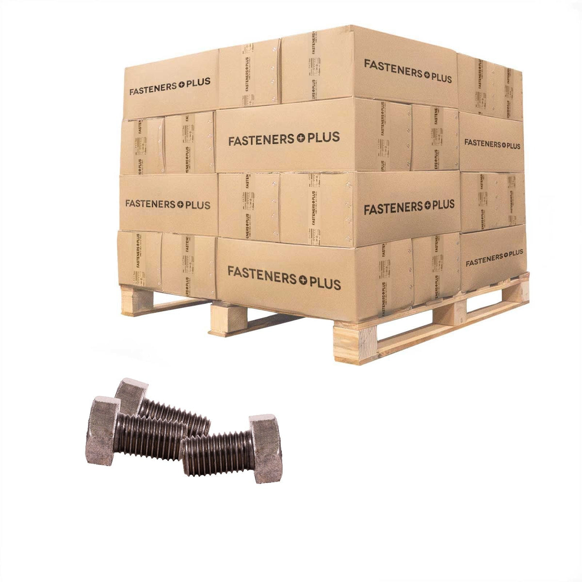 Conquest 7/8" x 1-1/2" A307 Grade A Fully Threaded Hex Bolt - Plain - Pallet of 5,040