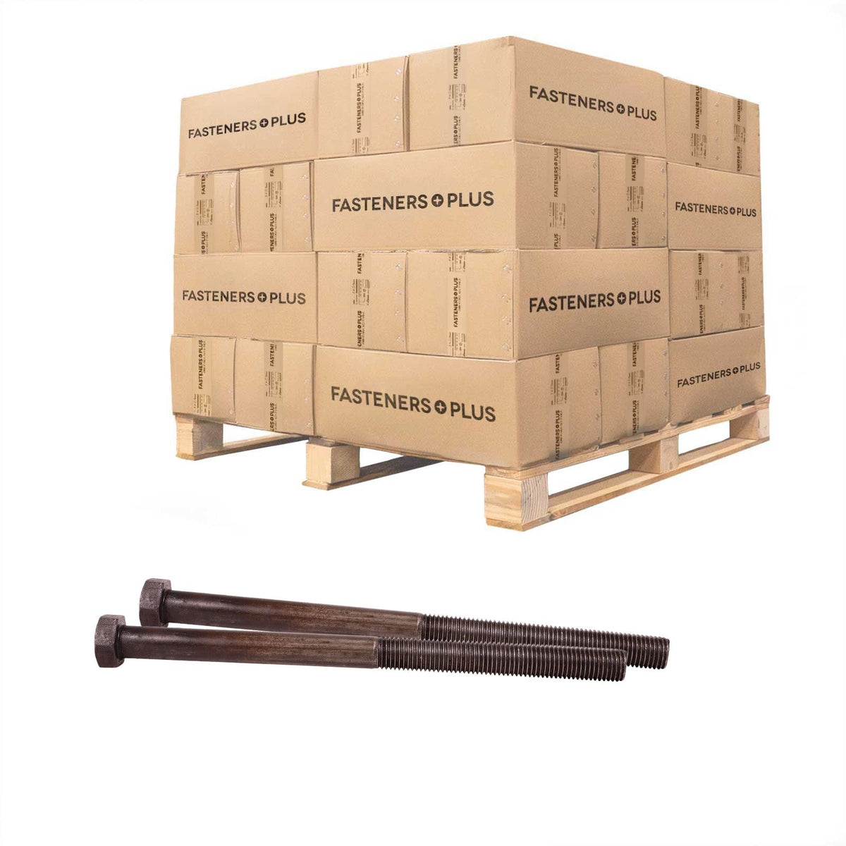 Conquest 7/8" x 13" A307 Grade A Hex Bolt with 6" Thread - Plain - Pallet of 960