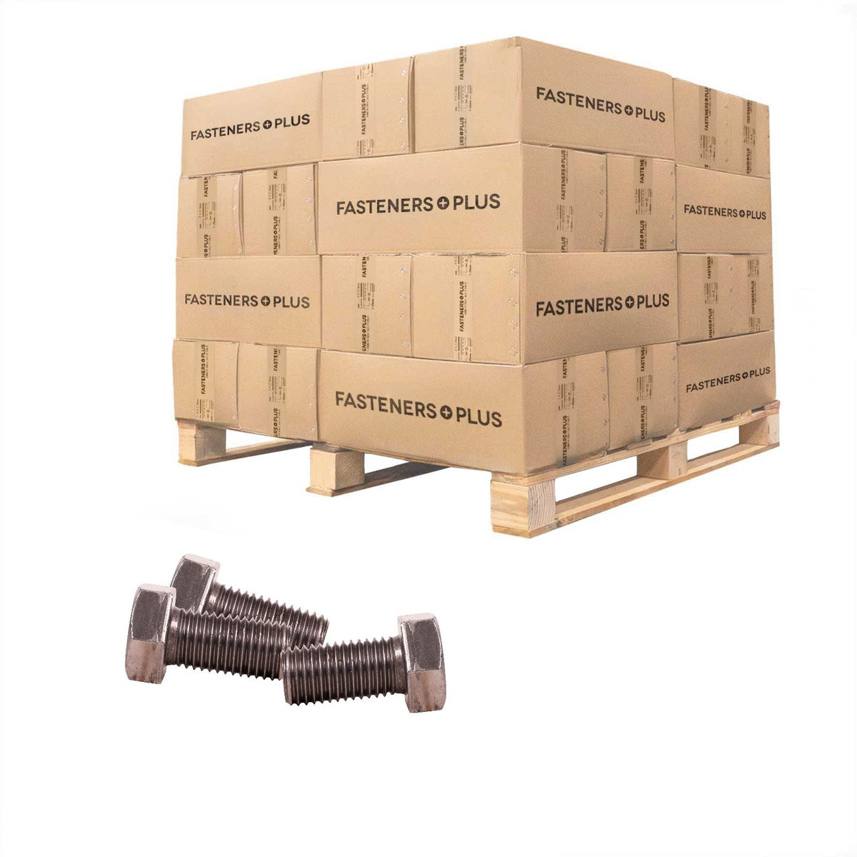 Conquest 7/8" x 1-3/4" A307 Grade A Fully Threaded Hex Bolt - Plain - Pallet of 3,960