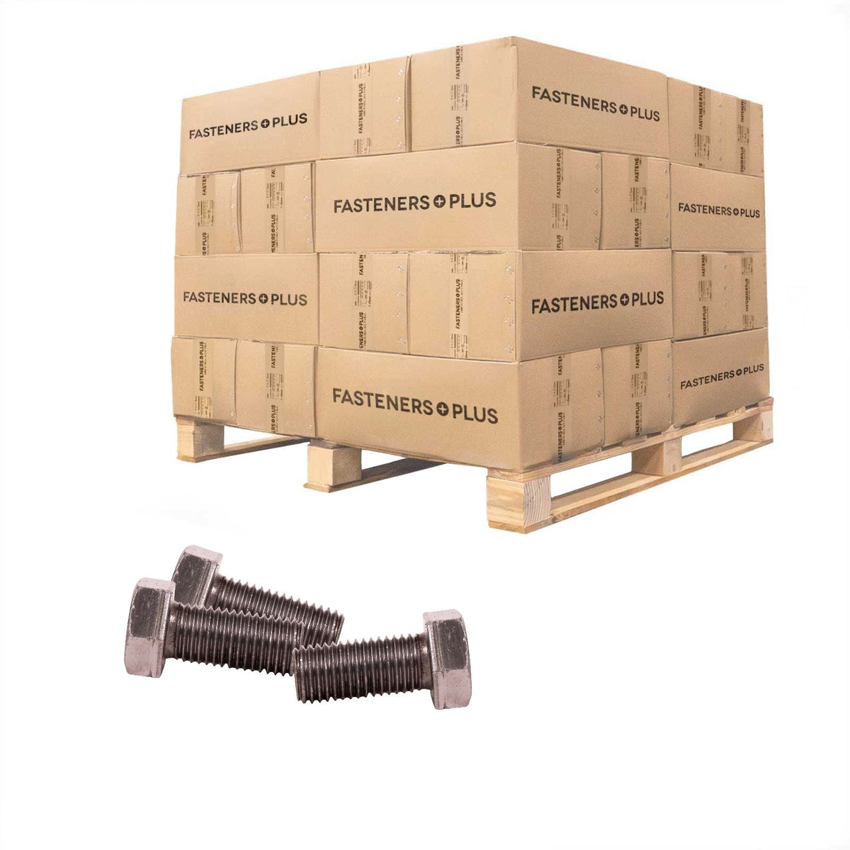 Conquest 7/8" x 2" A307 Grade A Fully Threaded Hex Bolt - Plain - Pallet of 4,320