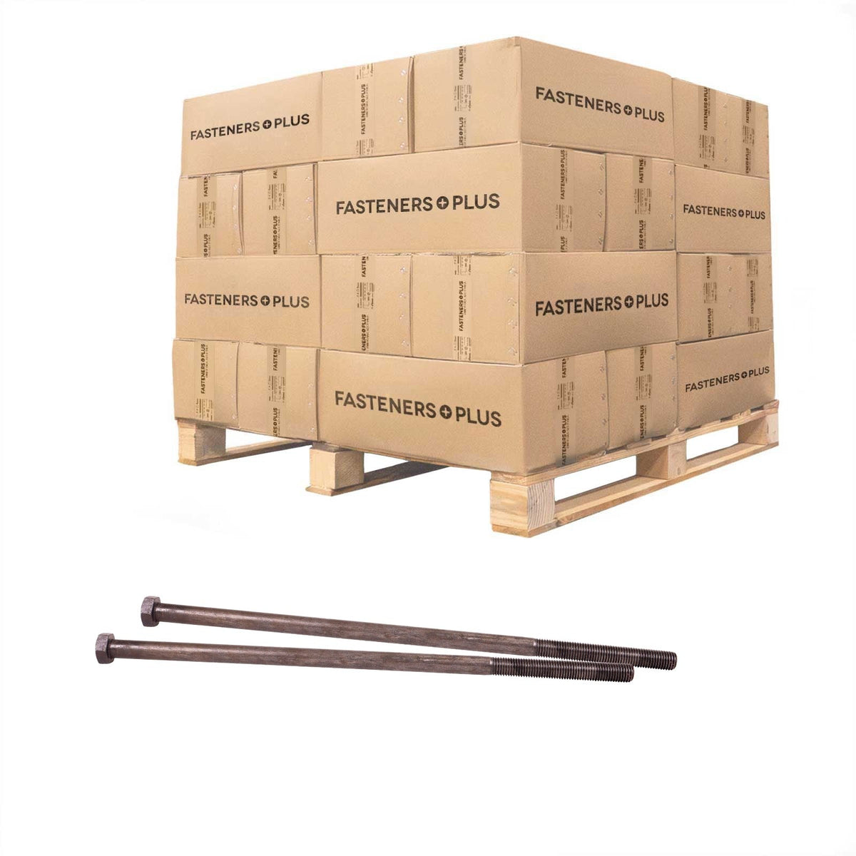Conquest 7/8" x 23" A307 Grade A Hex Bolt with 6" Thread - Plain - Pallet of 600