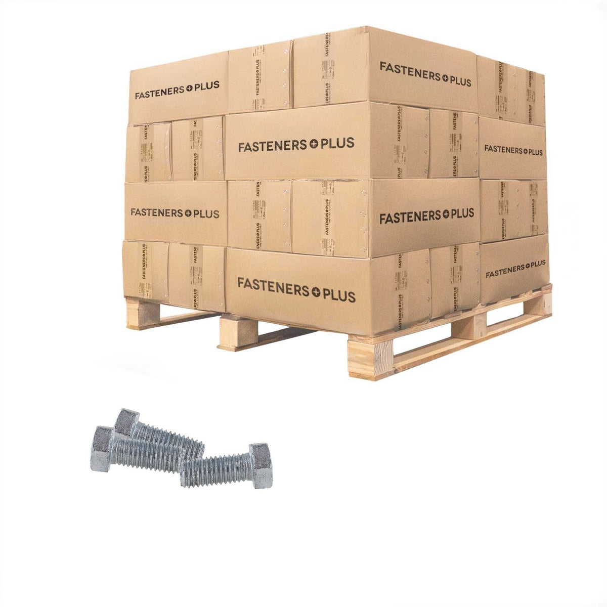 Conquest 1/2" x 1-1/4" A307 Grade A Fully Threaded Hex Bolt - Hot Dip Galvanized - Pallet of 23,400