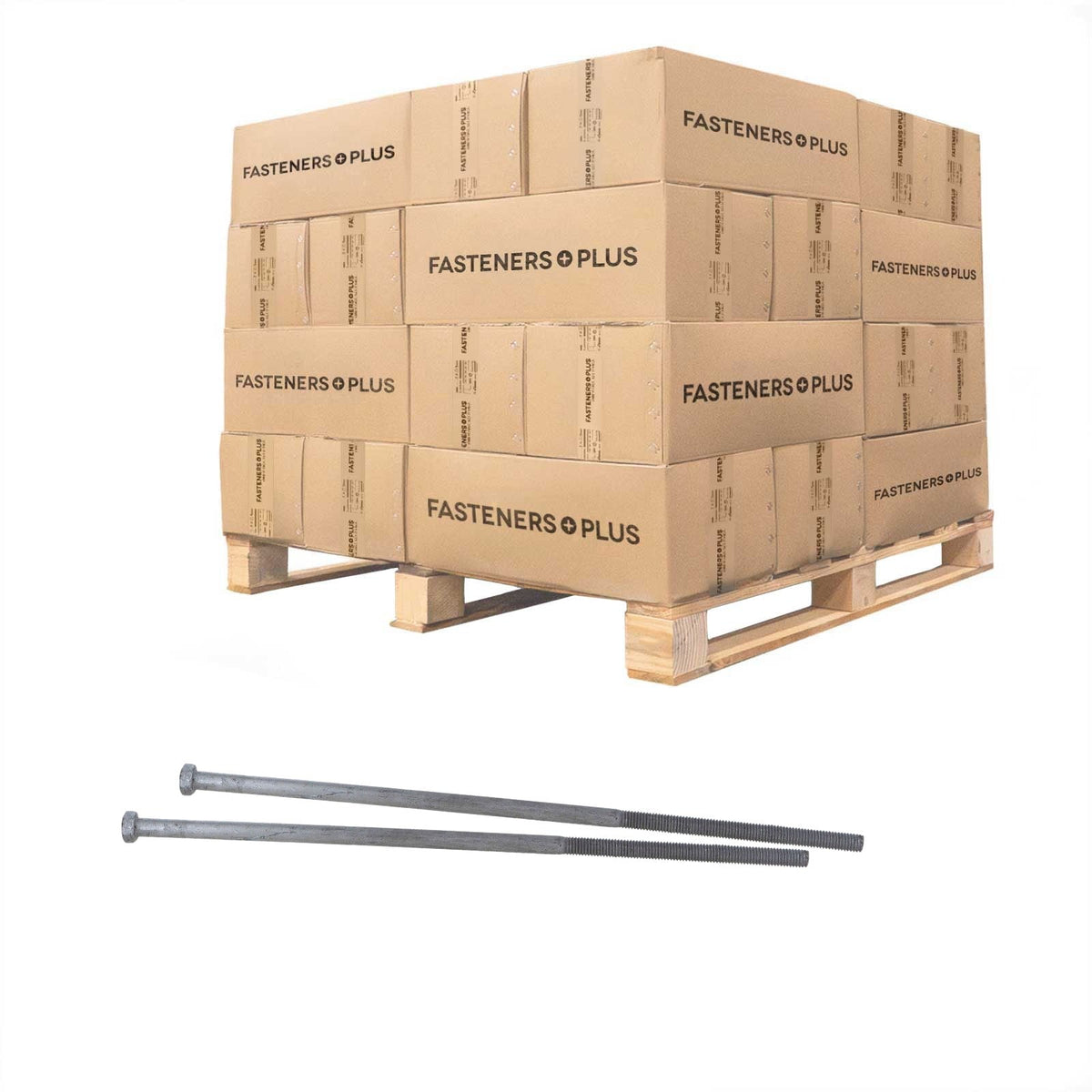 Conquest 1/2" x 17" A307 Grade A Hex Bolt with 6" Thread - Hot Dip Galvanized - Pallet of 1,400