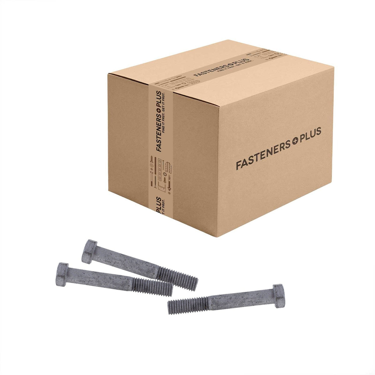 Conquest 1/2" x 3-1/2" A307 Grade A Hex Bolt - Hot Dip Galvanized - Carton of 250