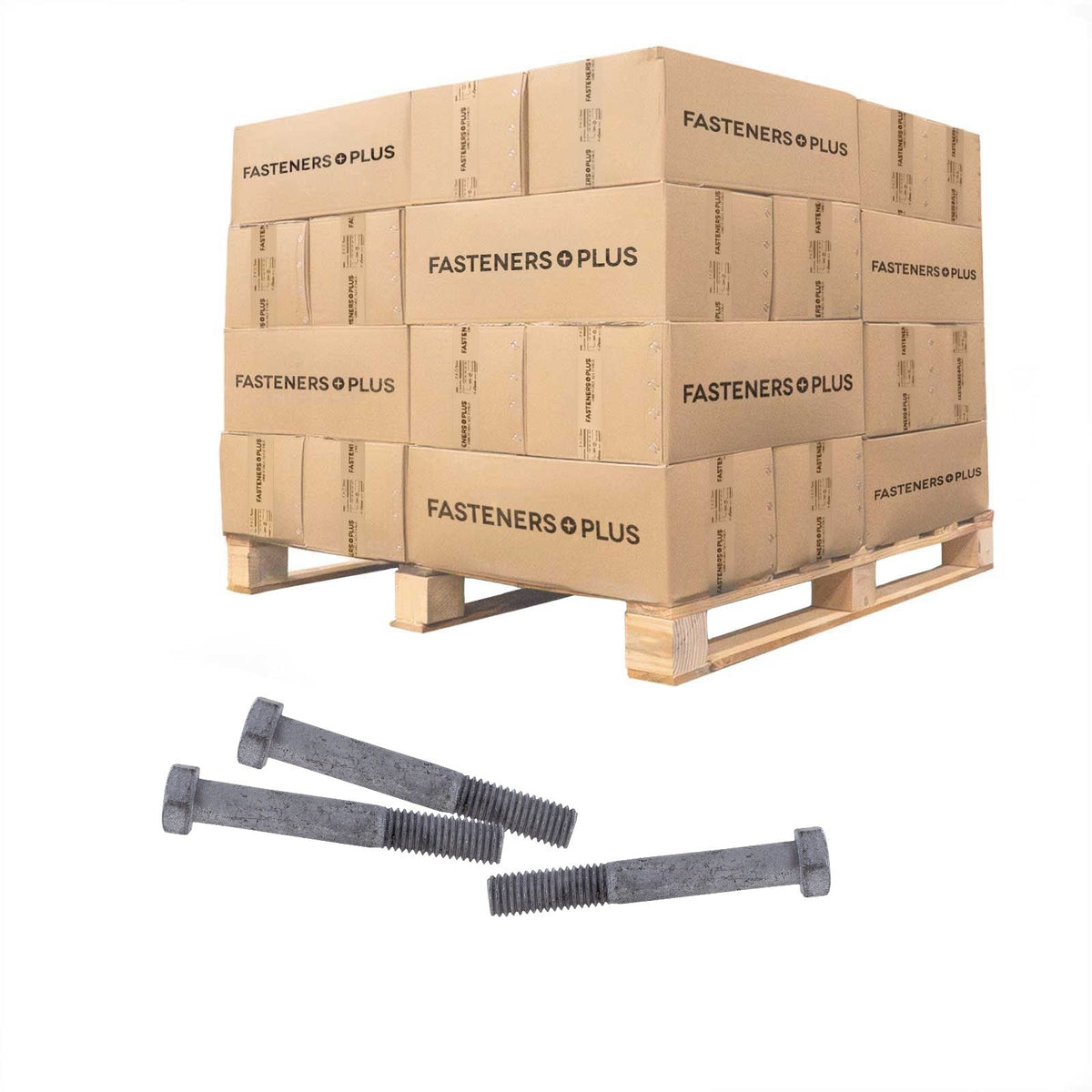 Conquest 1/2" x 3-1/2" A307 Grade A Hex Bolt - Hot Dip Galvanized - Pallet of 9,000