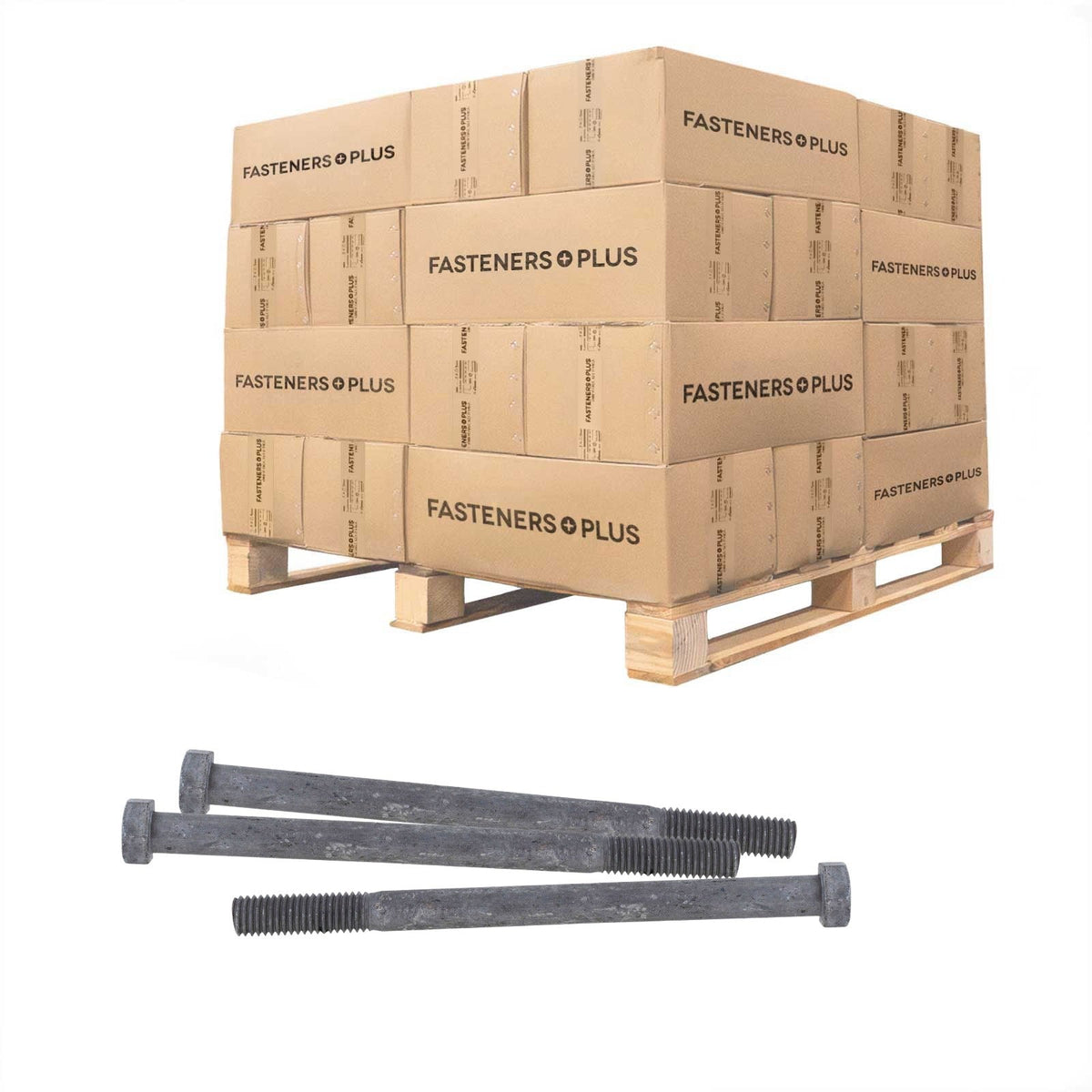Conquest 1/2" x 7" A307 Grade A Hex Bolt - Hot Dip Galvanized - Pallet of 5,400