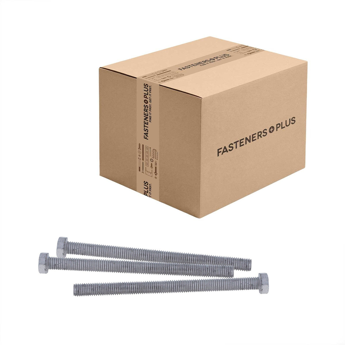 Conquest 1/2" x 7" A307 Grade A Fully Threaded Hex Bolt - Hot Dip Galvanized - Carton of 100