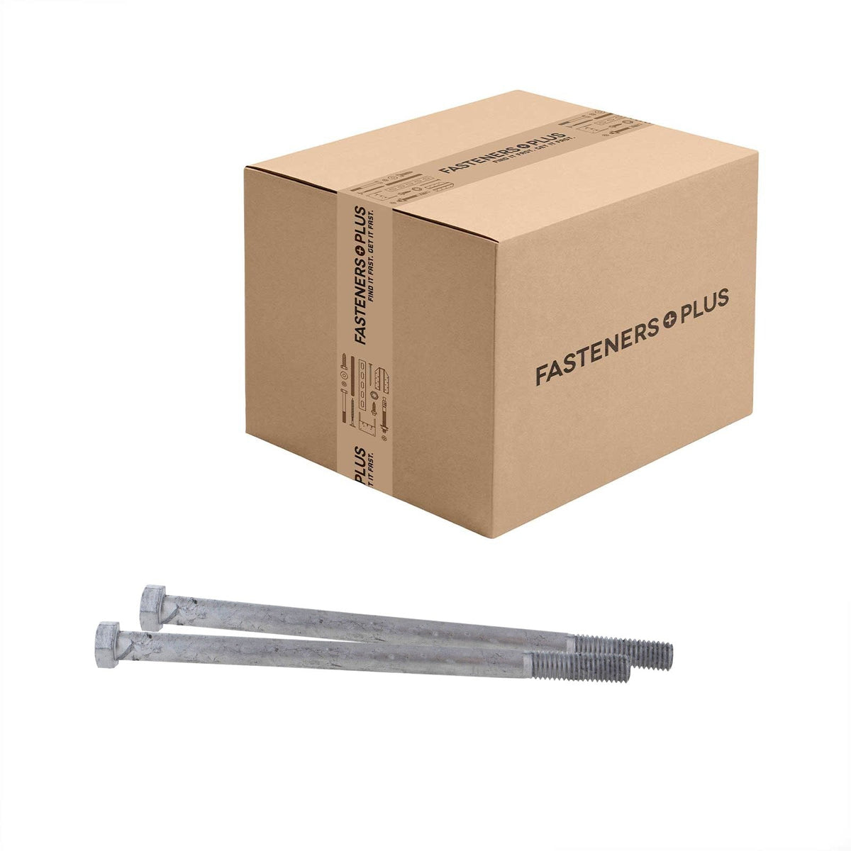 Conquest 1/2" x 8-1/2" A307 Grade A Hex Bolt - Hot Dip Galvanized - Carton of 100