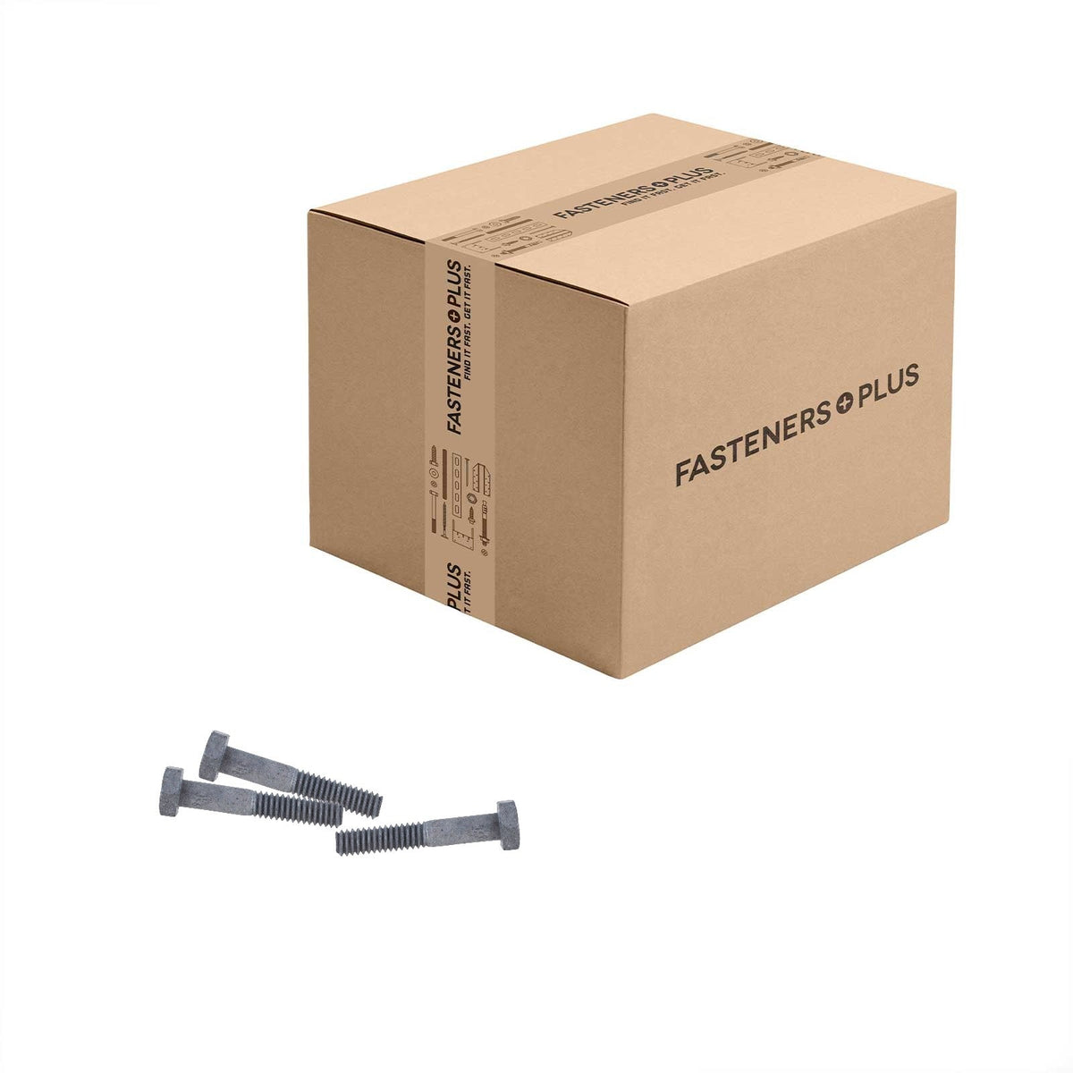 Conquest 1/4" x 1-1/2" A307 Grade A Hex Bolt - Hot Dip Galvanized - Carton of 2,400