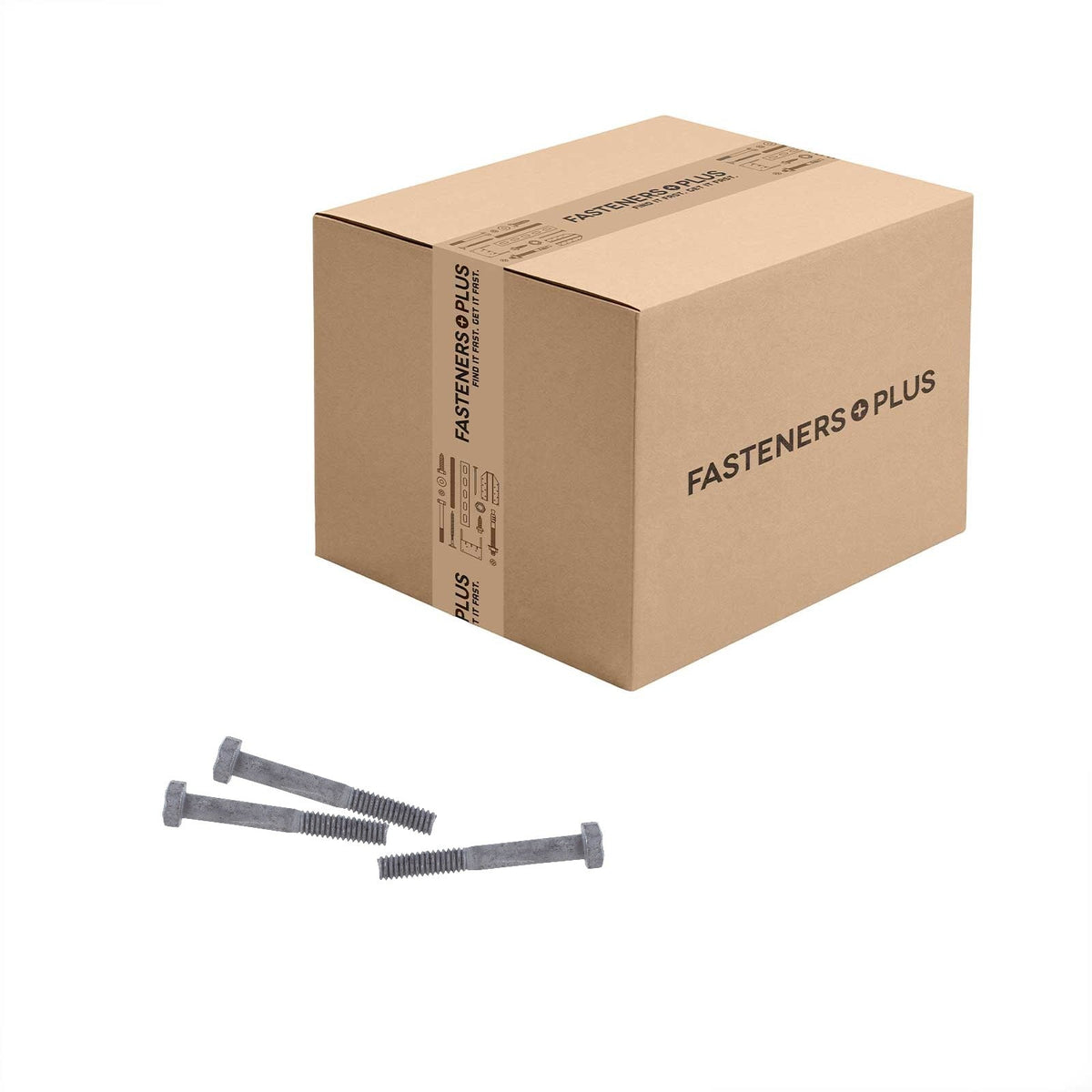 Conquest 1/4" x 2" A307 Grade A Hex Bolt - Hot Dip Galvanized - Carton of 1,600