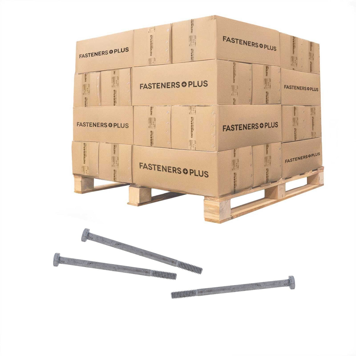 Conquest 1/4" x 4" A307 Grade A Hex Bolt - Hot Dip Galvanized - Pallet of 28,800