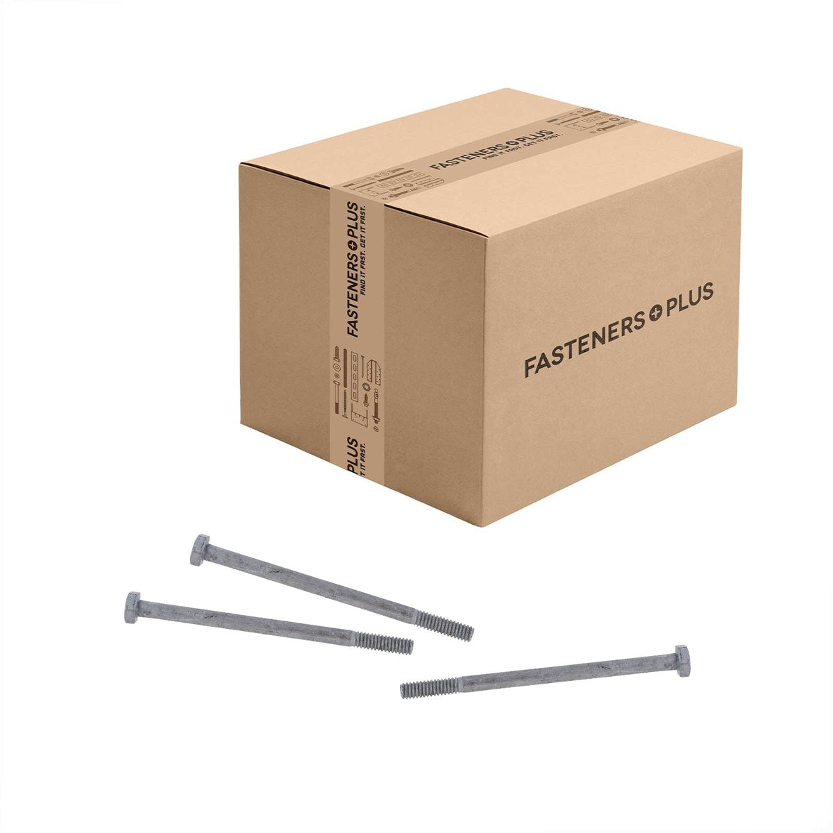 Conquest 1/4" x 4" A307 Grade A Hex Bolt - Hot Dip Galvanized - Carton of 800