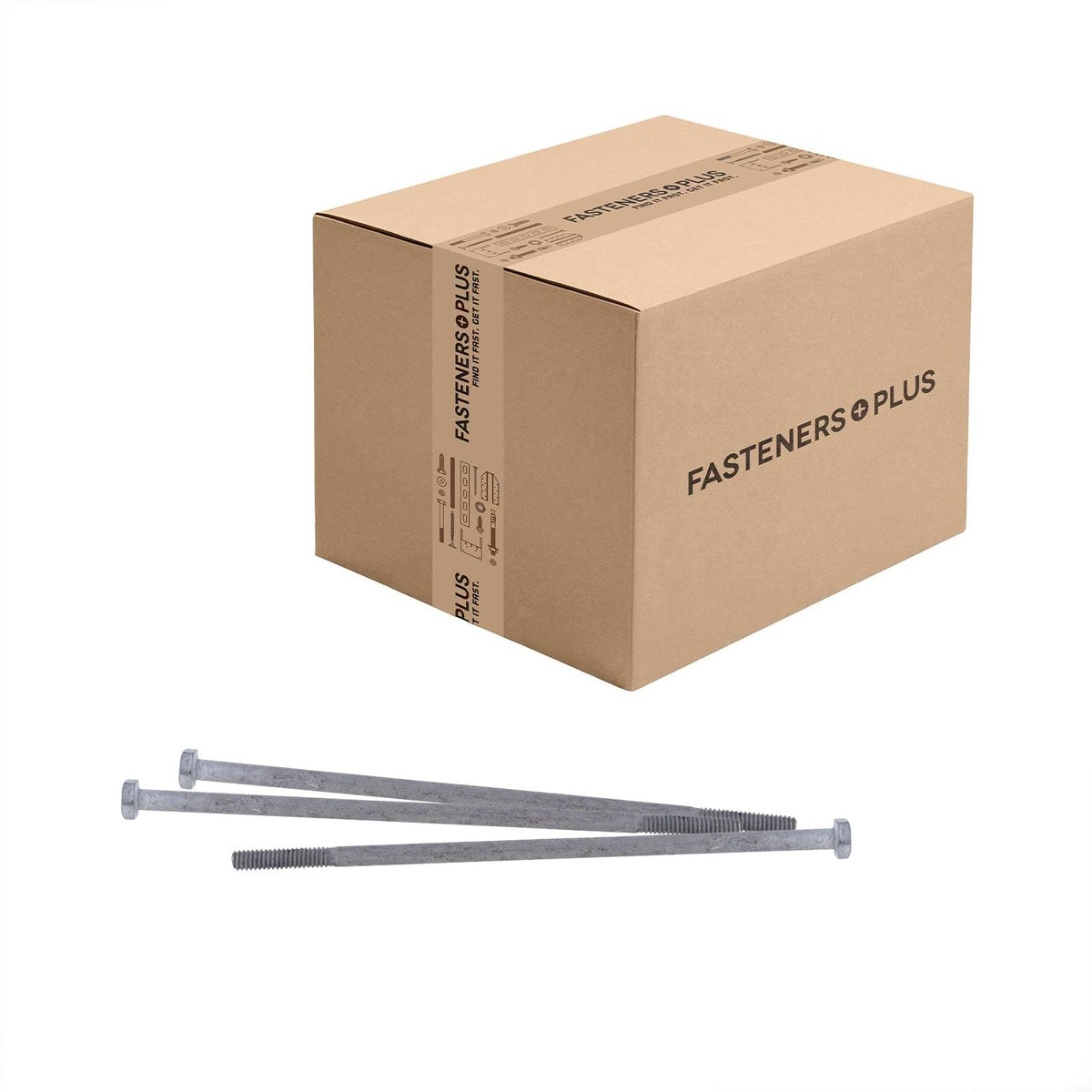 Conquest 1/4" x 7" A307 Grade A Hex Bolt - Hot Dip Galvanized - Carton of 450