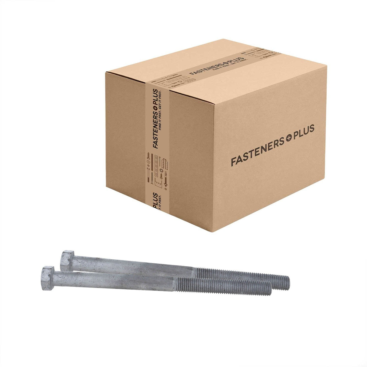 Conquest 1" x 14" A307 Grade A Hex Bolt with 6" Thread - Hot Dip Galvanized - Carton of 15
