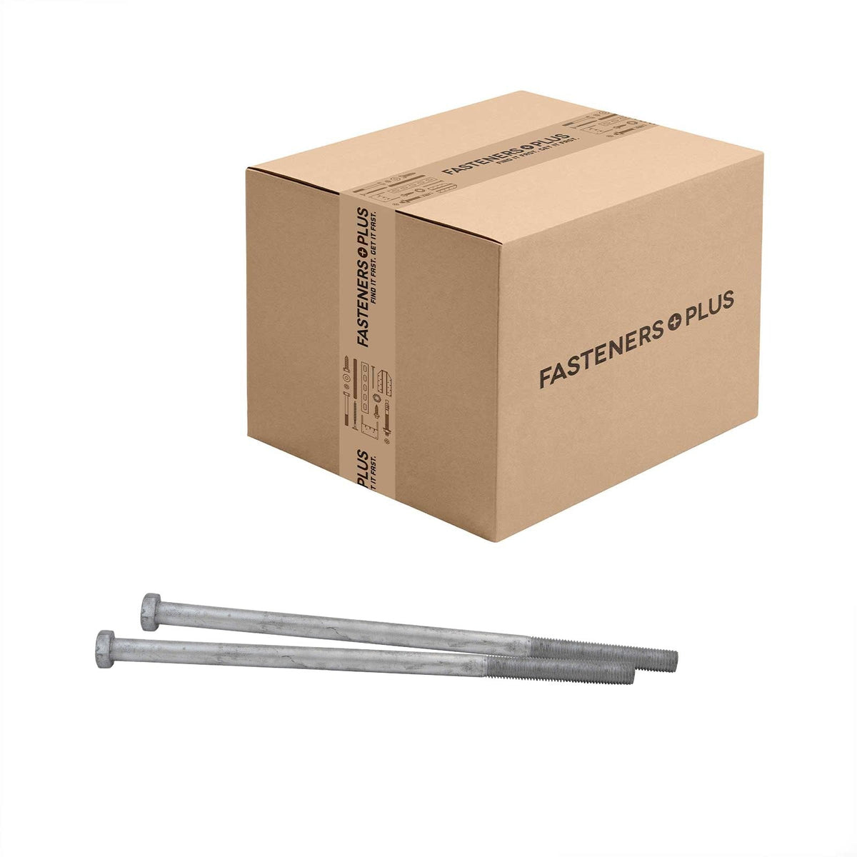 Conquest 1" x 22" A307 Grade A Hex Bolt with 6" Thread - Hot Dip Galvanized - Carton of 10