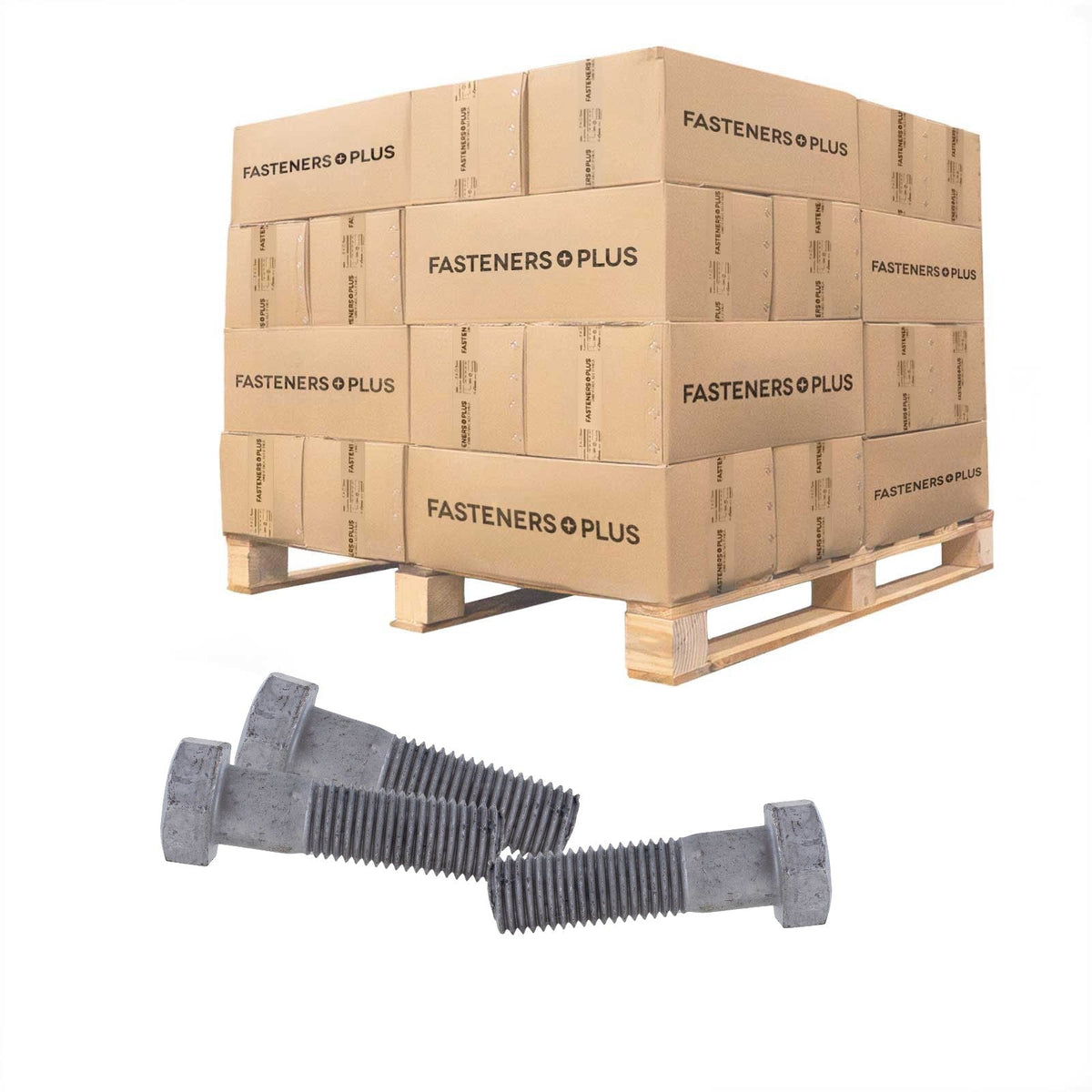 Conquest 1" x 3-1/2" A307 Grade A Hex Bolt - Hot Dip Galvanized - Pallet of 2,160