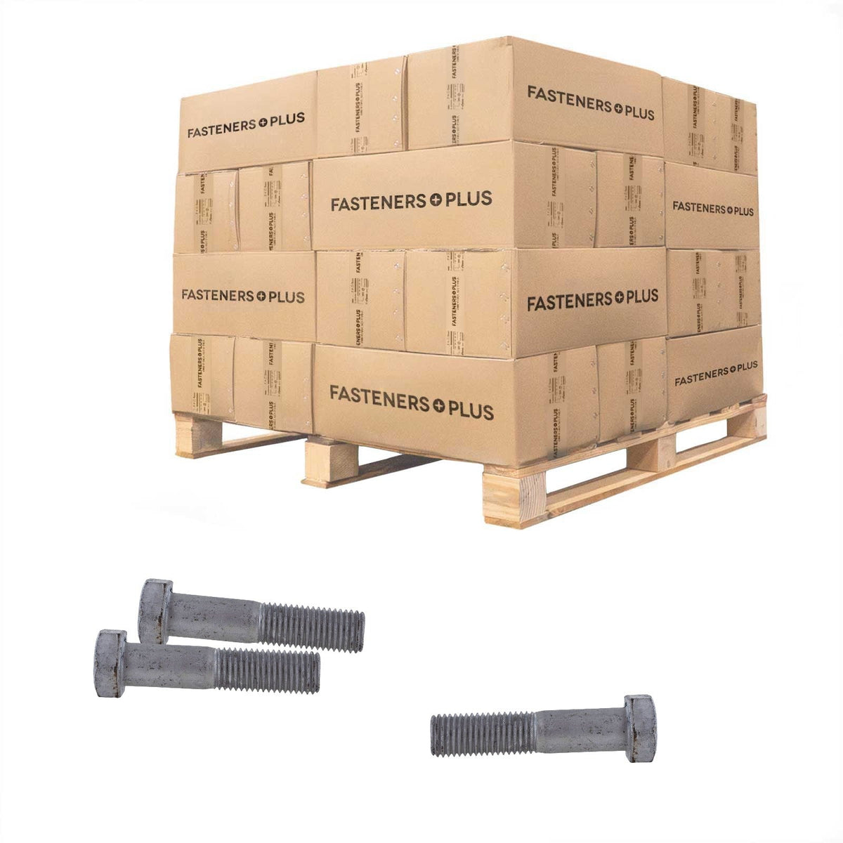 Conquest 1" x 4-1/2" A307 Grade A Hex Bolt - Hot Dip Galvanized - Pallet of 1,440