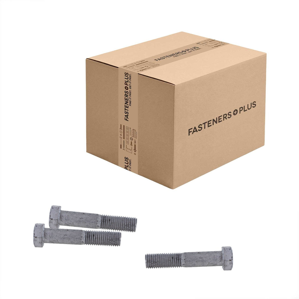 Conquest 1" x 5" A307 Grade A Hex Bolt - Hot Dip Galvanized - Carton of 40
