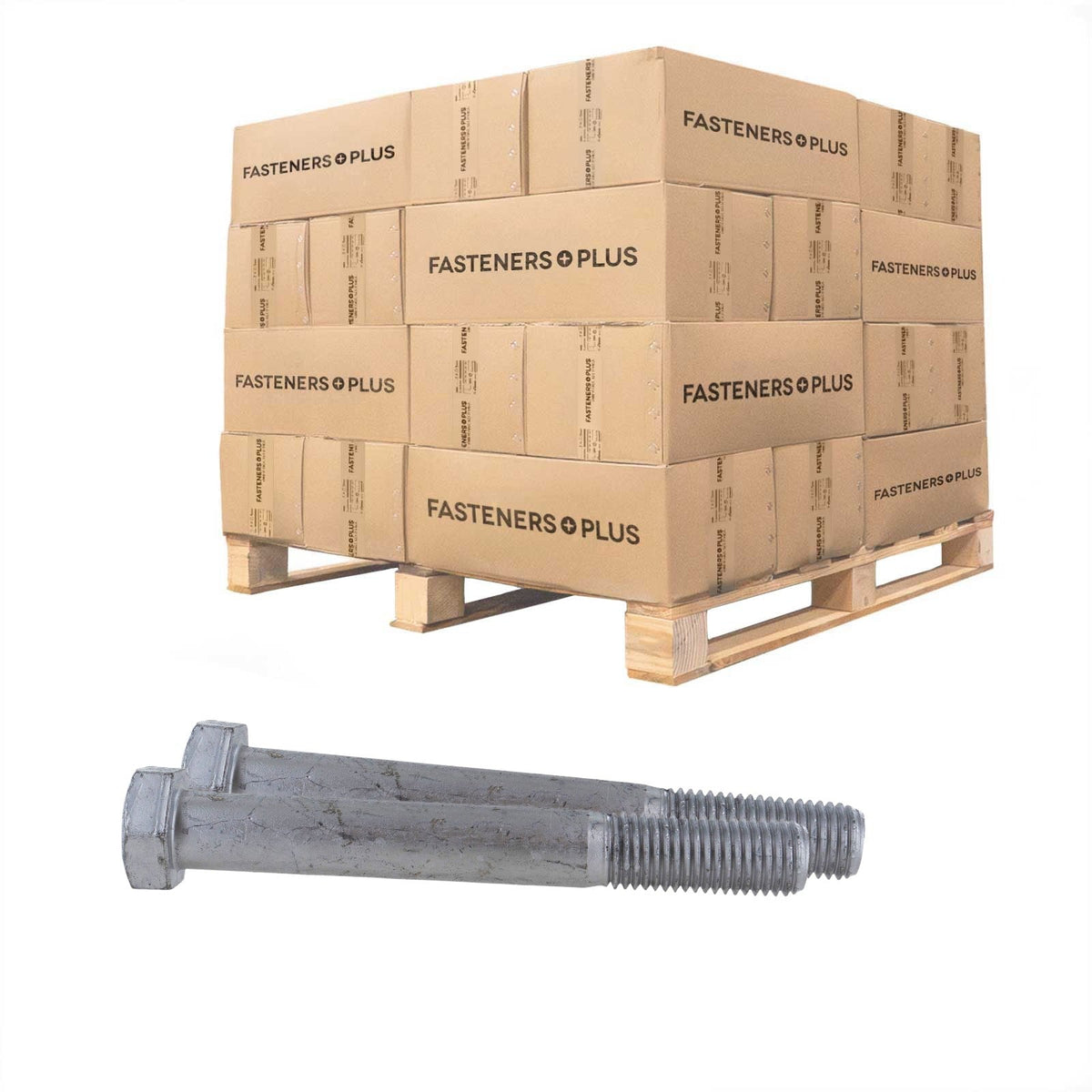 Conquest 1" x 8" A307 Grade A Hex Bolt - Hot Dip Galvanized - Pallet of 1,080