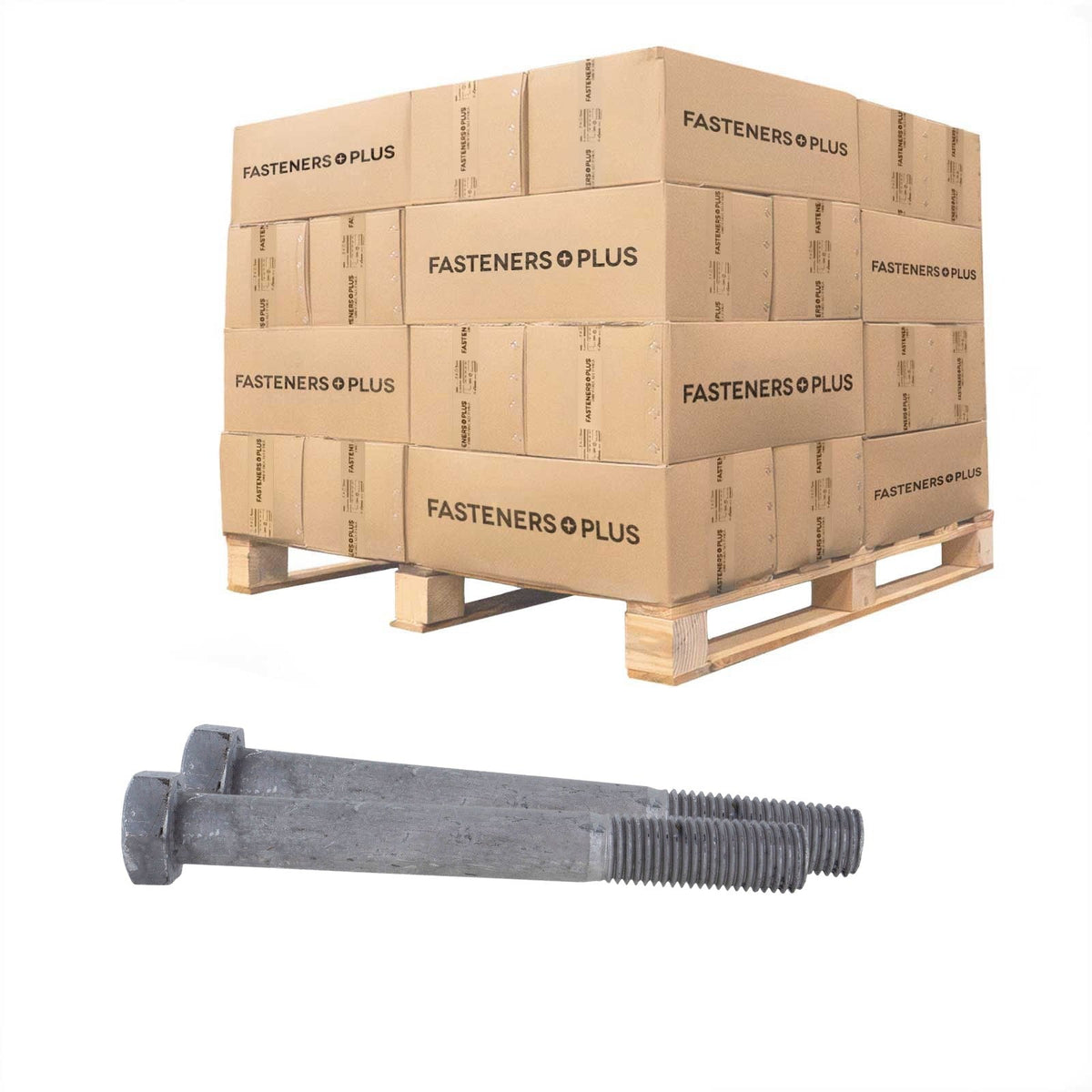 Conquest 1" x 8-1/2" A307 Grade A Hex Bolt - Hot Dip Galvanized - Pallet of 720