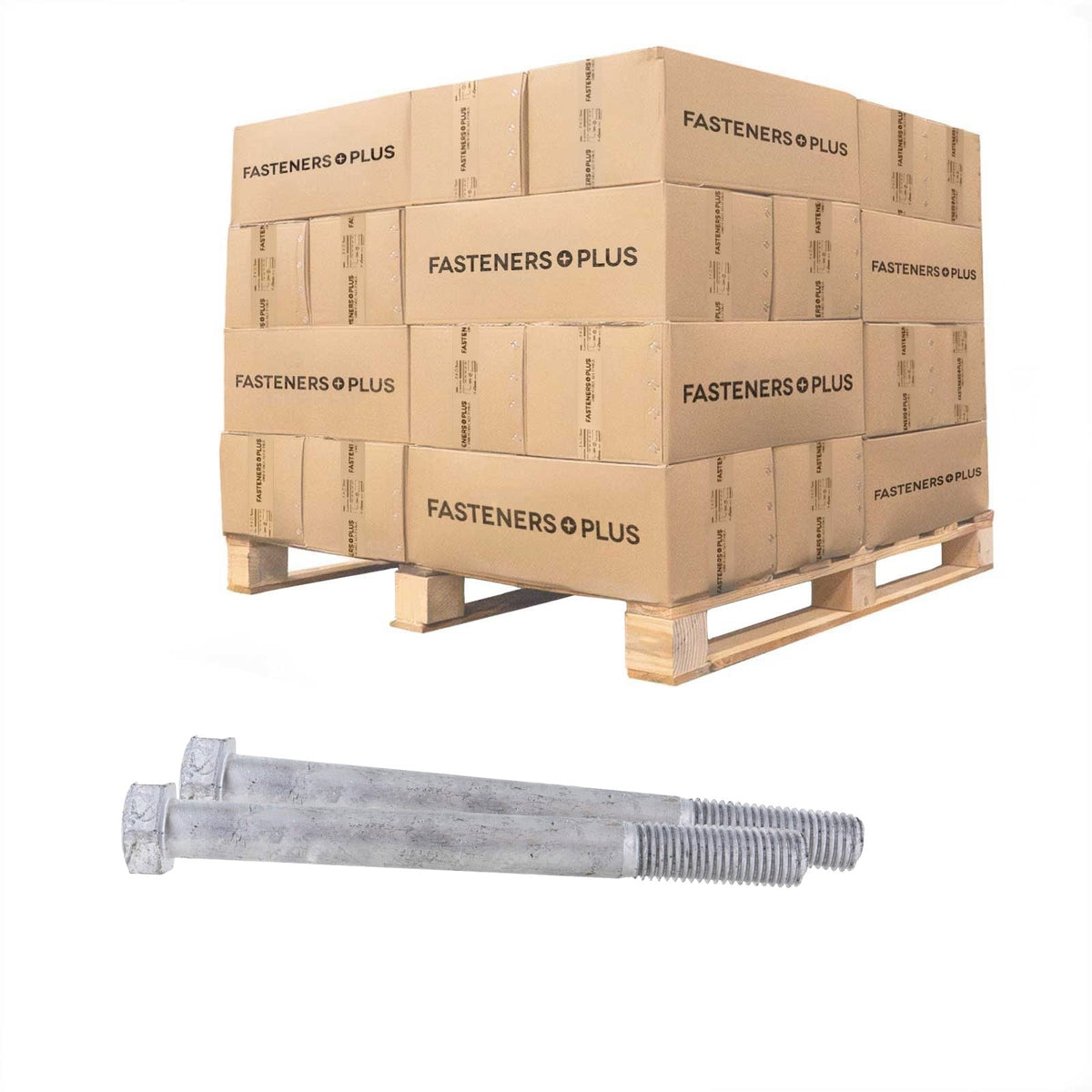 Conquest 3/4" x 13" A307 Grade A Hex Bolt with 6" Thread - Hot Dip Galvanized - Pallet of 1,200