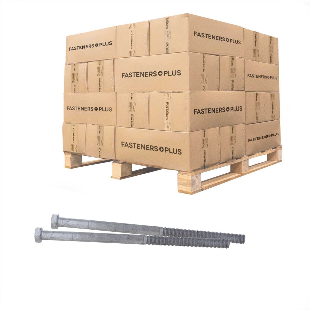 Conquest 3/4" x 14" A307 Grade A Hex Bolt with 6" Thread - Hot Dip Galvanized - Pallet of 1,000