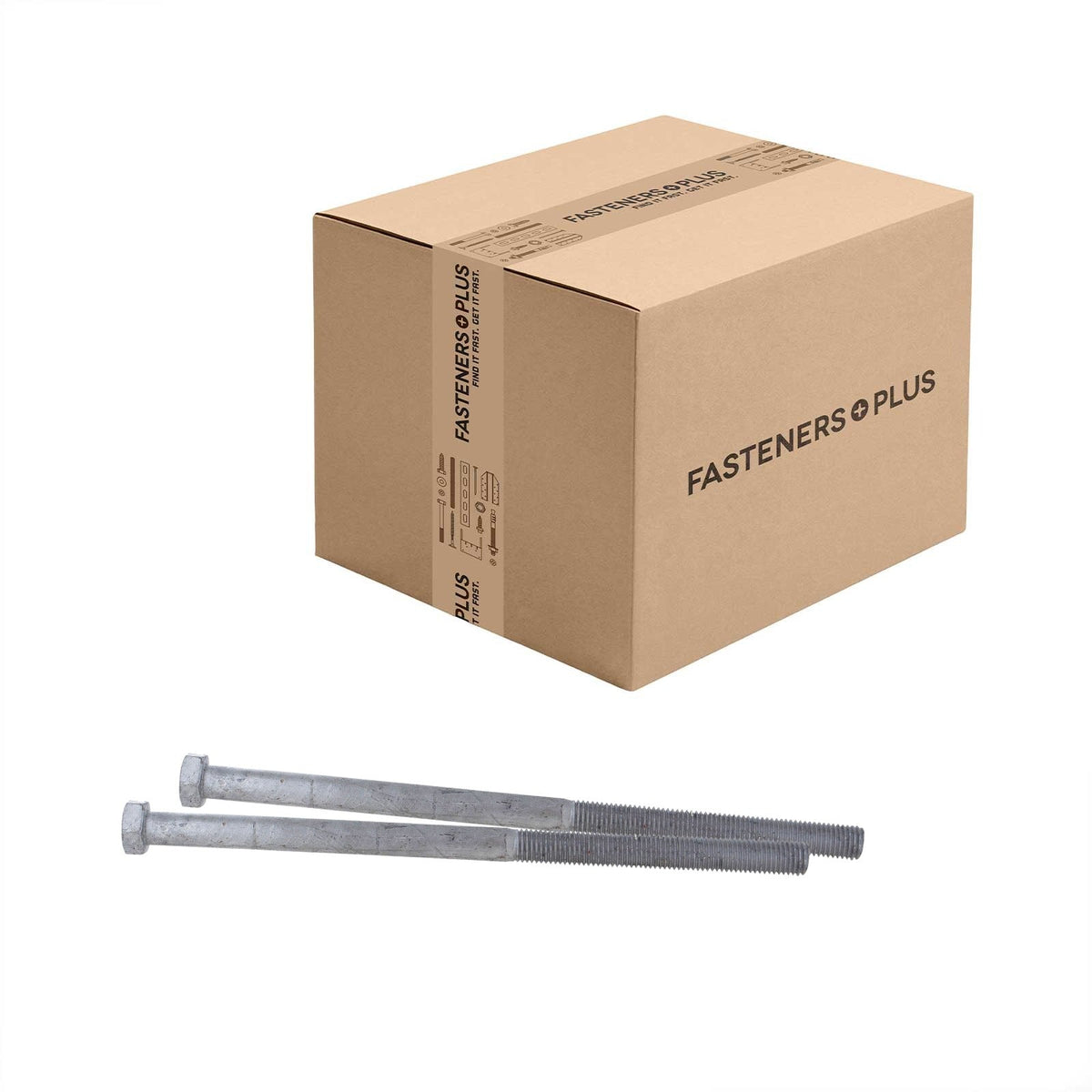 Conquest 3/4" x 14" A307 Grade A Hex Bolt with 6" Thread - Hot Dip Galvanized - Carton of 25