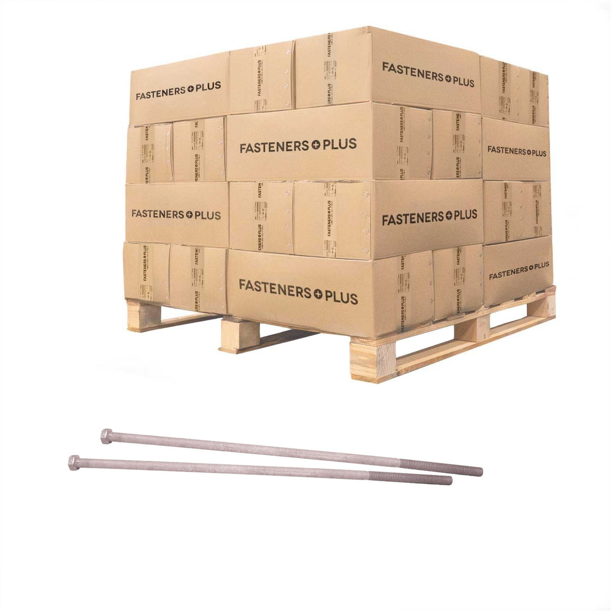Conquest 3/4" x 28" A307 Grade A Hex Bolt with 6" Thread - Hot Dip Galvanized - Pallet of 600