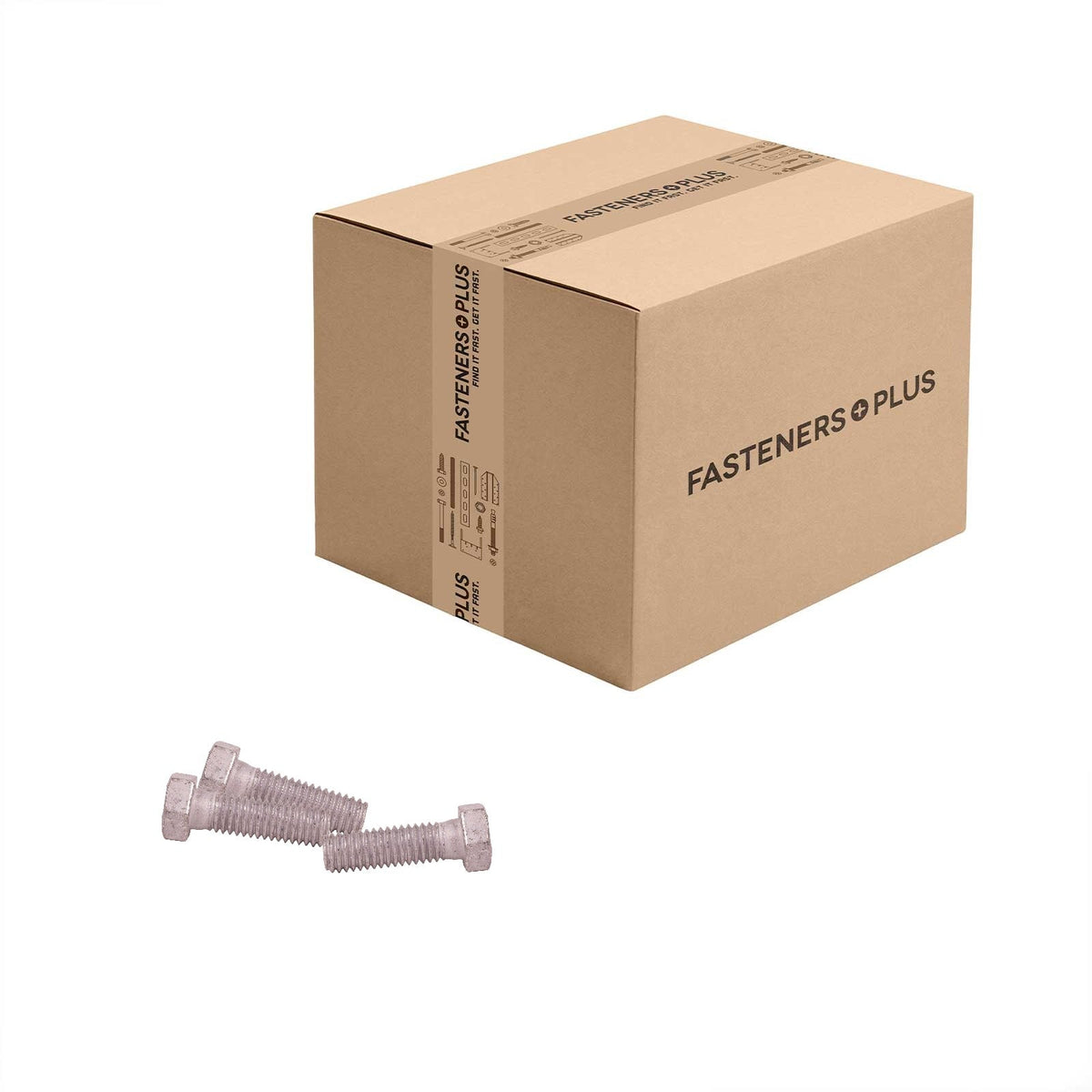 Conquest 3/8" x 1-1/4" A307 Grade A Hex Bolt - Hot Dip Galvanized - Carton of 1,300