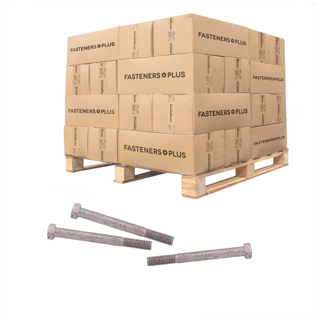 Conquest 3/8" x 3-3/4" A307 Grade A Hex Bolt - Hot Dip Galvanized - Pallet of 12,600