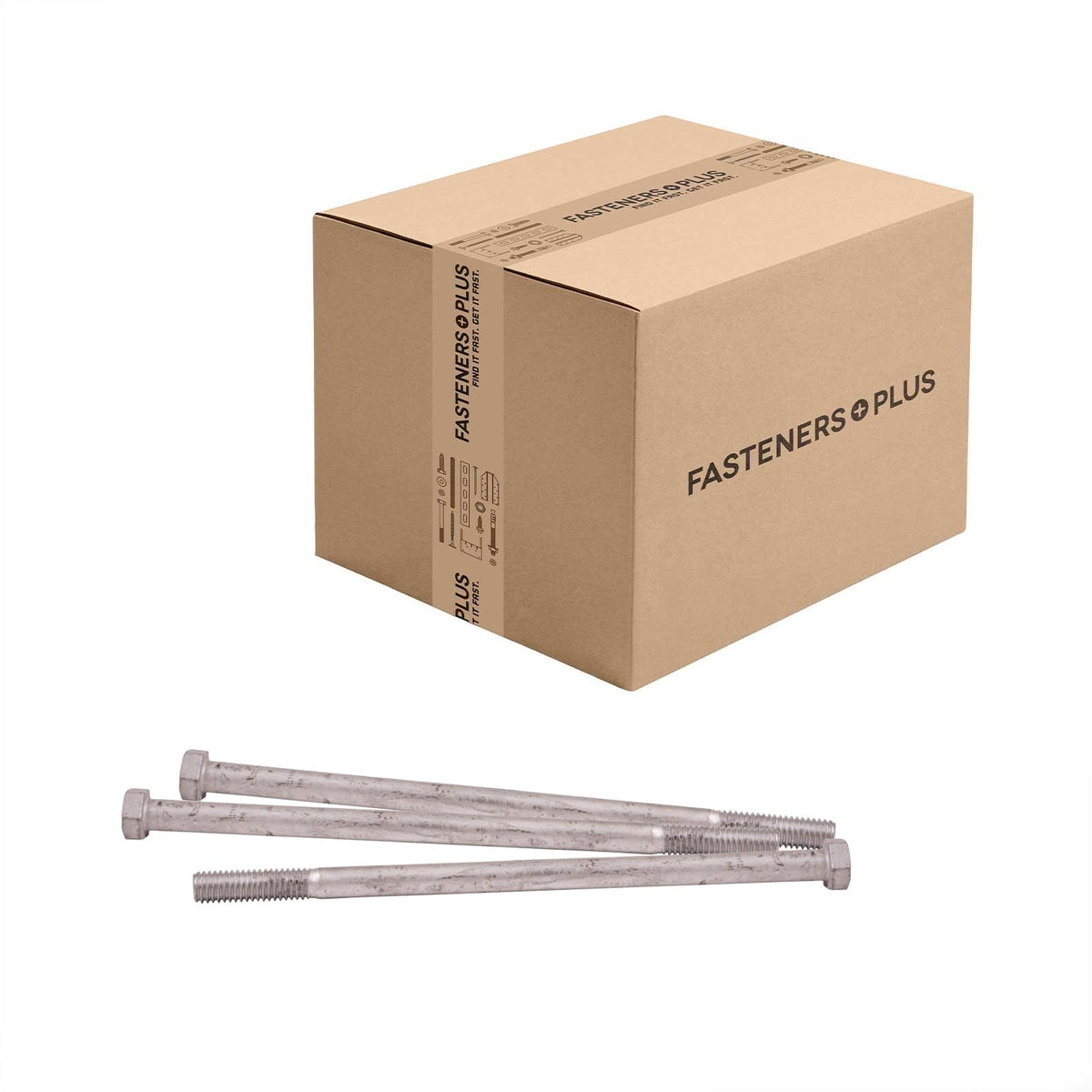 Conquest 3/8" x 7-1/2" A307 Grade A Hex Bolt - Hot Dip Galvanized - Carton of 175