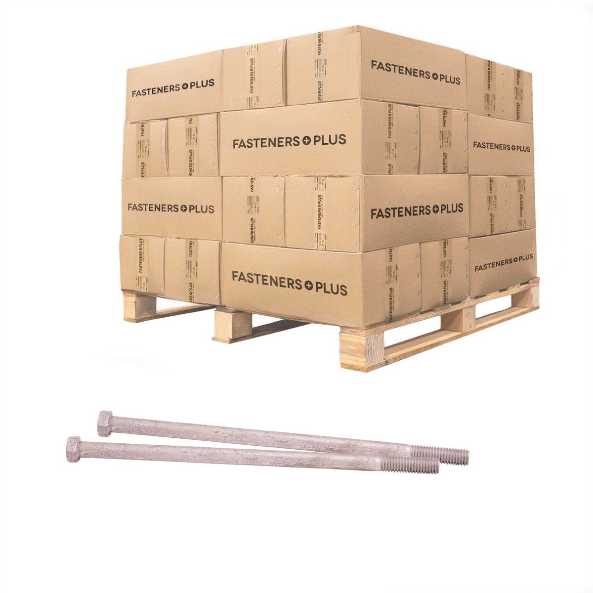 Conquest 3/8" x 8" A307 Grade A Hex Bolt - Hot Dip Galvanized - Pallet of 9,600