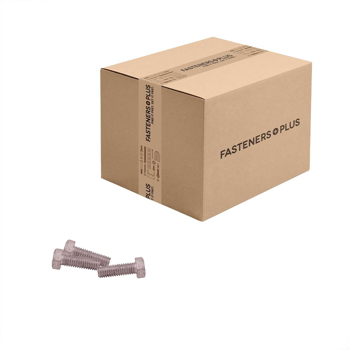 Conquest 5/16" x 1" A307 Grade A Fully Threaded Hex Bolt - Hot Dip Galvanized - Carton of 1,900