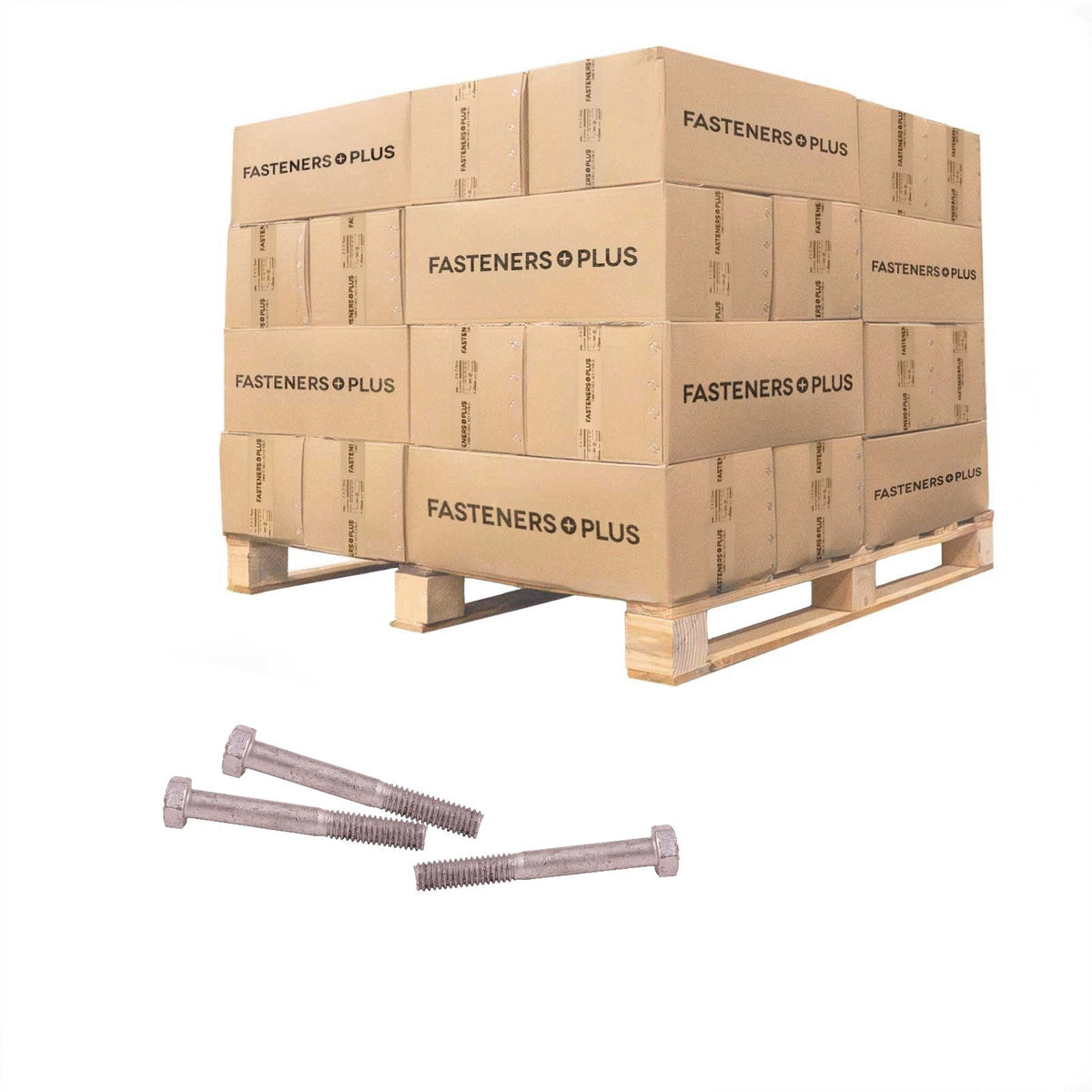 Conquest 5/16" x 2-1/2" A307 Grade A Hex Bolt - Hot Dip Galvanized - Pallet of 32,400
