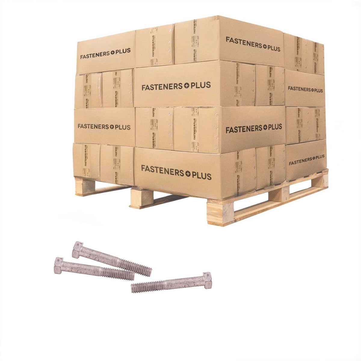 Conquest 5/16" x 2-1/4" A307 Grade A Hex Bolt - Hot Dip Galvanized - Pallet of 27,000