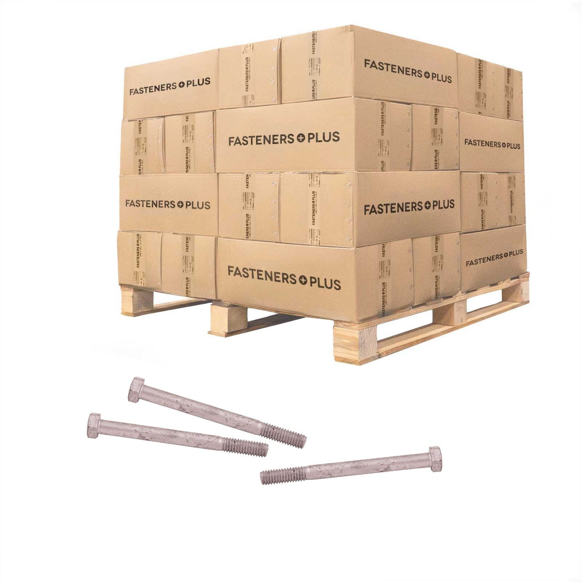 Conquest 5/16" x 3-1/2" A307 Grade A Hex Bolt - Hot Dip Galvanized - Pallet of 21,600