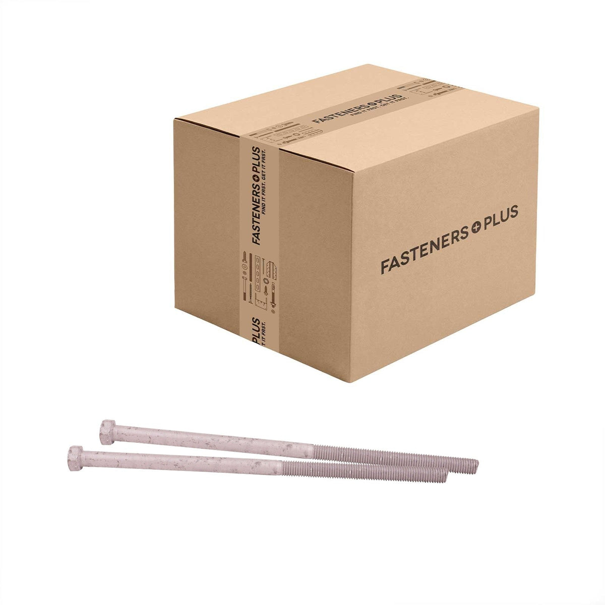 Conquest 5/8" x 14" A307 Grade A Hex Bolt with 6" Thread - Hot Dip Galvanized - Carton of 35