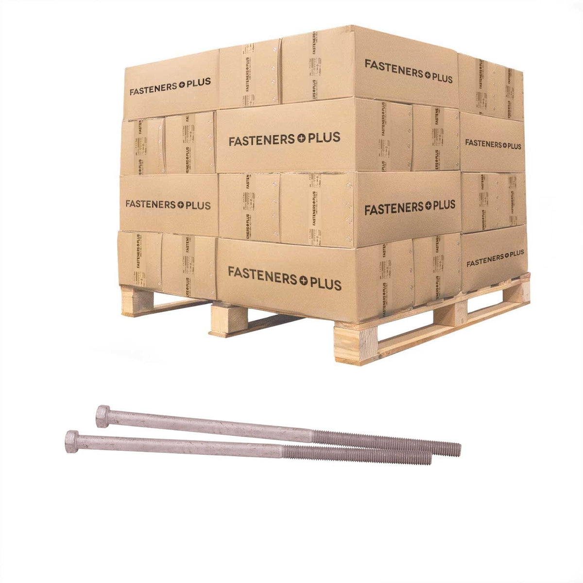 Conquest 5/8" x 15" A307 Grade A Hex Bolt with 6" Thread - Hot Dip Galvanized - Pallet of 1,680