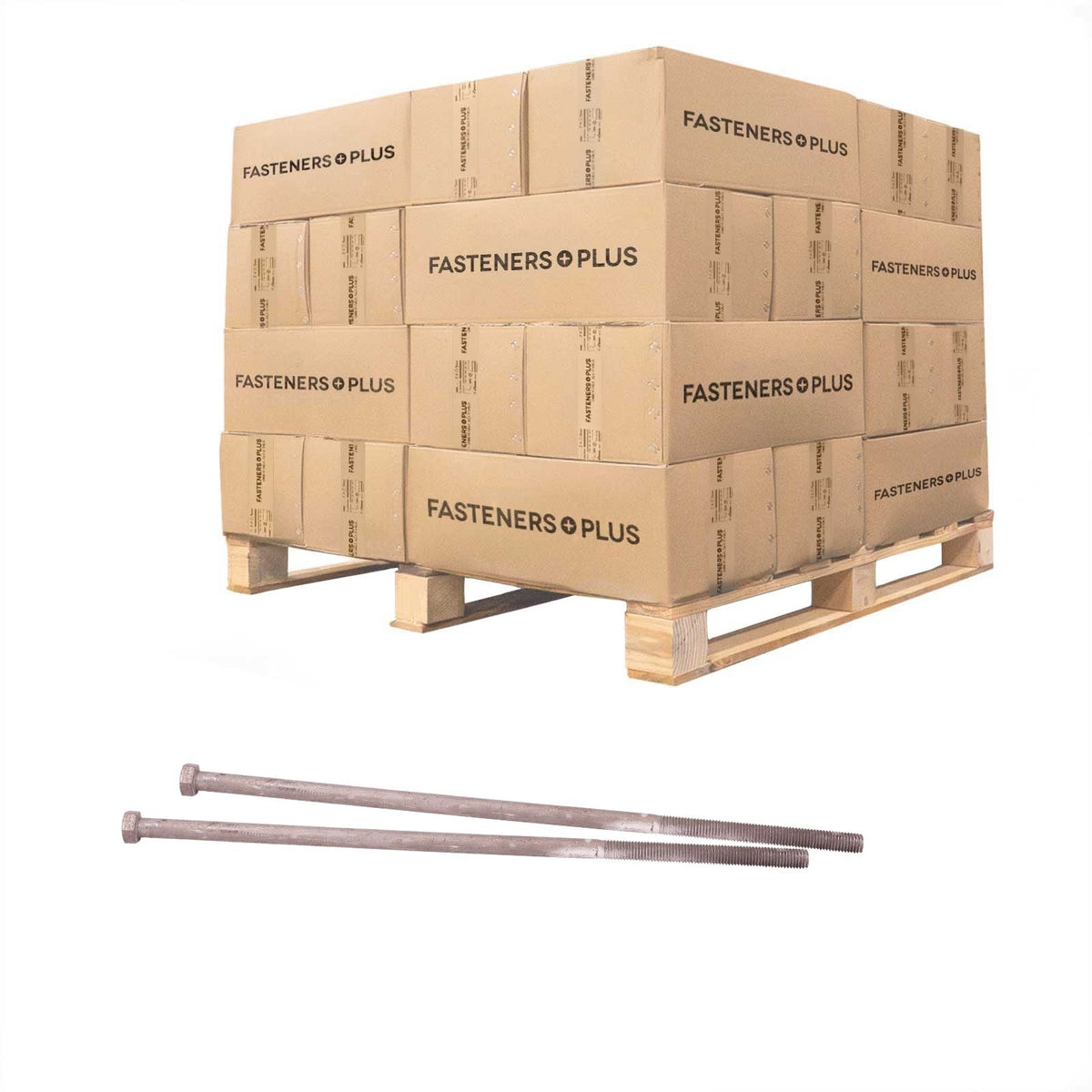 Conquest 5/8" x 20" A307 Grade A Hex Bolt with 6" Thread - Hot Dip Galvanized - Pallet of 1,000