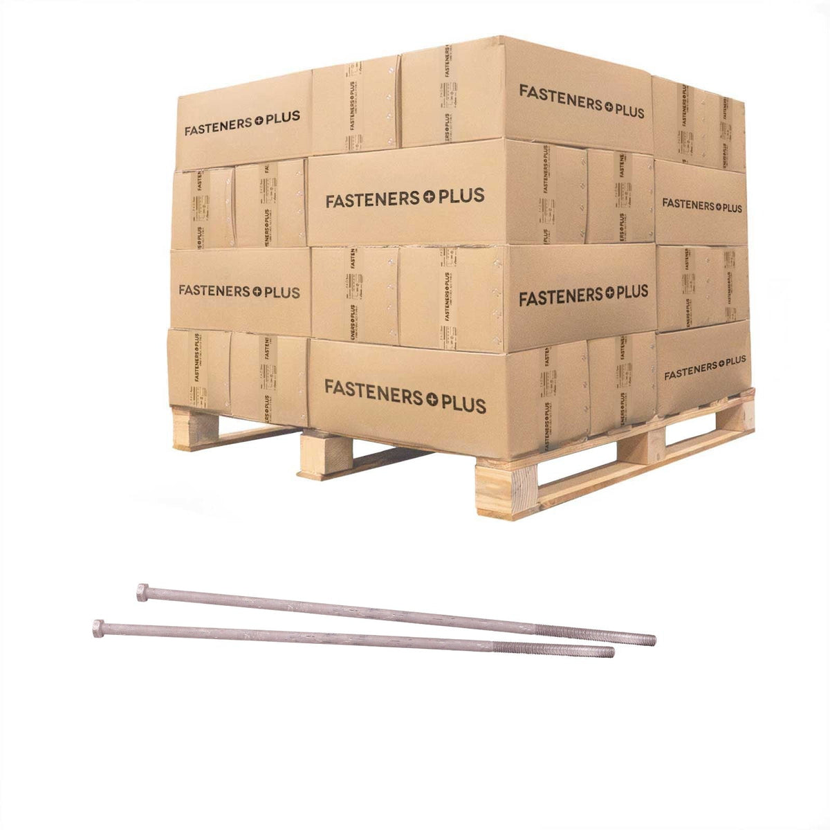 Conquest 5/8" x 26" A307 Grade A Hex Bolt with 6" Thread - Hot Dip Galvanized - Pallet of 800