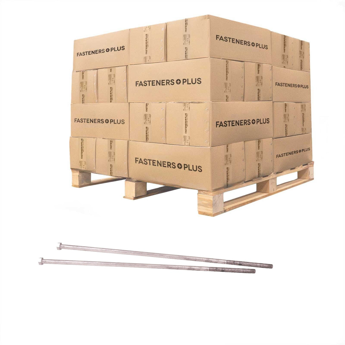 Conquest 5/8" x 28" A307 Grade A Hex Bolt with 6" Thread - Hot Dip Galvanized - Pallet of 1,000