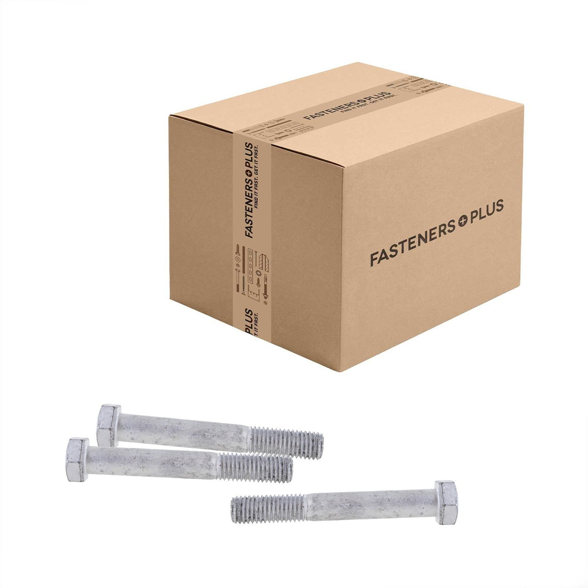 Conquest 5/8" x 4-1/2" A307 Grade A Hex Bolt - Hot Dip Galvanized - Carton of 100