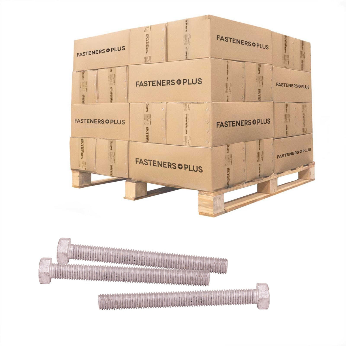 Conquest 5/8" x 6" A307 Grade A Fully Threaded Hex Bolt - Hot Dip Galvanized - Pallet of 2,160