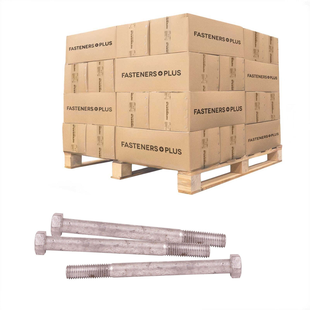 Conquest 5/8" x 7" A307 Grade A Hex Bolt - Hot Dip Galvanized - Pallet of 2,520