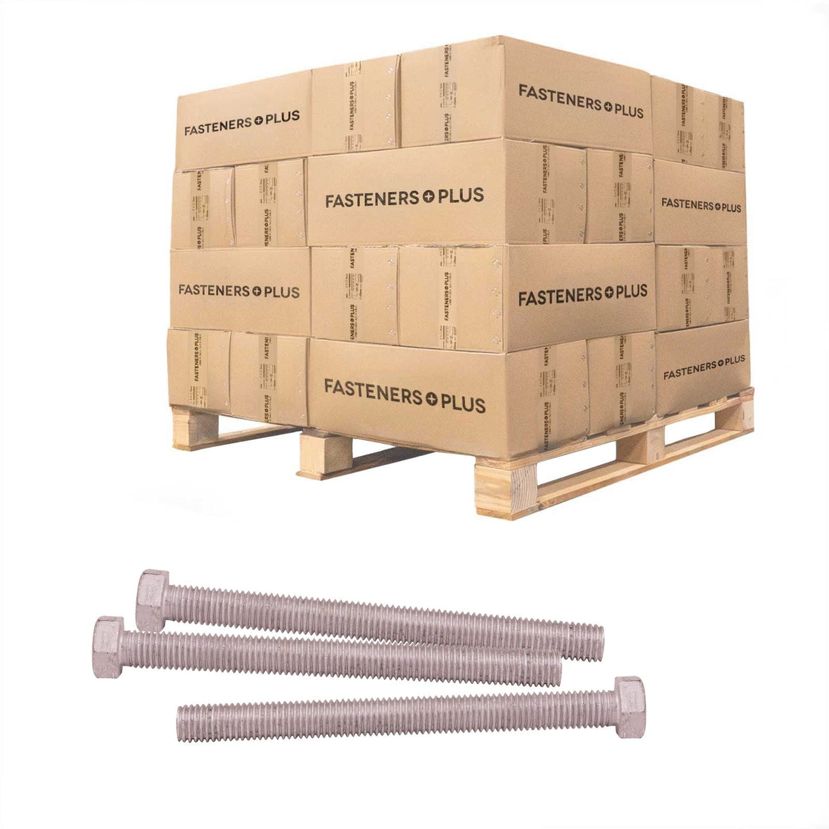 Conquest 5/8" x 7" A307 Grade A Fully Threaded Hex Bolt - Hot Dip Galvanized - Pallet of 2,160