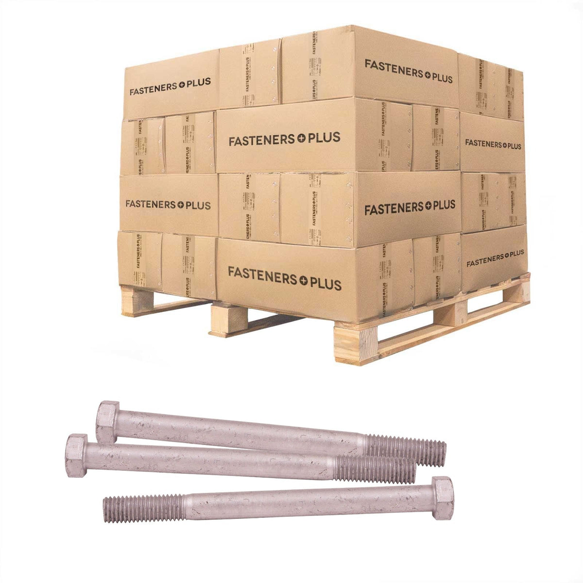 Conquest 5/8" x 7-1/2" A307 Grade A Hex Bolt - Hot Dip Galvanized - Pallet of 2,160