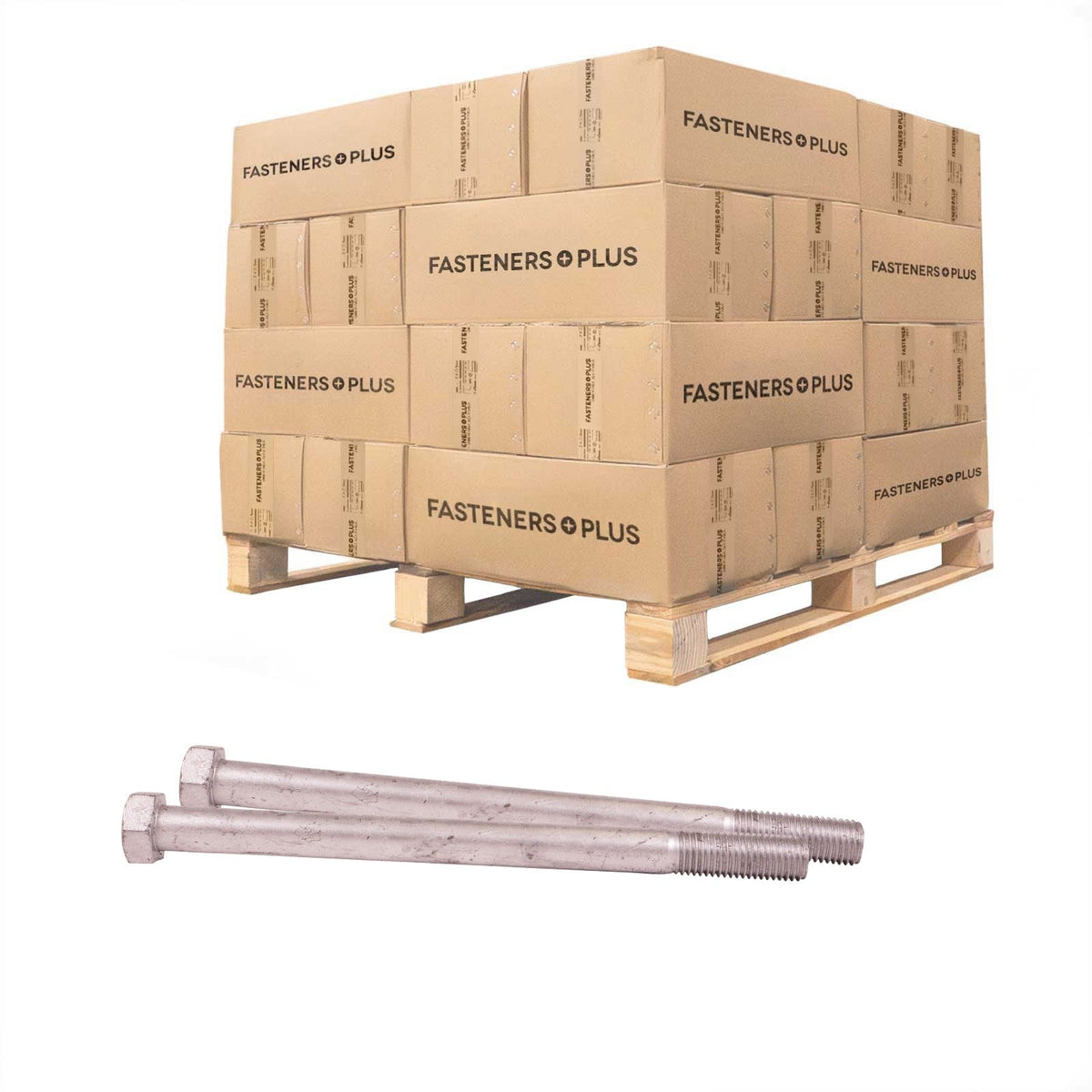 Conquest 7/8" x 12" A307 Grade A Hex Bolt - Hot Dip Galvanized - Pallet of 1,200