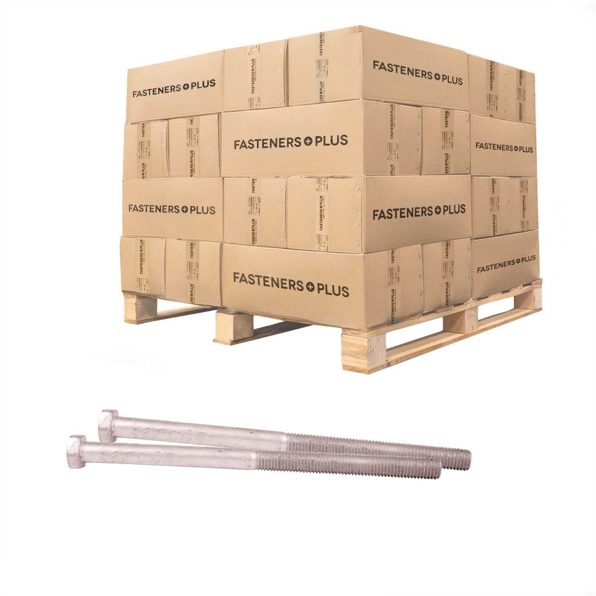 Conquest 7/8" x 12" A307 Grade A Hex Bolt with 6" Thread - Hot Dip Galvanized - Pallet of 1,440