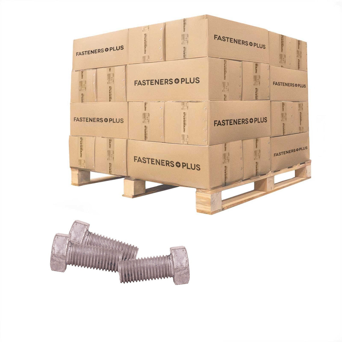 Conquest 7/8" x 2" A307 Grade A Fully Threaded Hex Bolt - Hot Dip Galvanized - Pallet of 4,320
